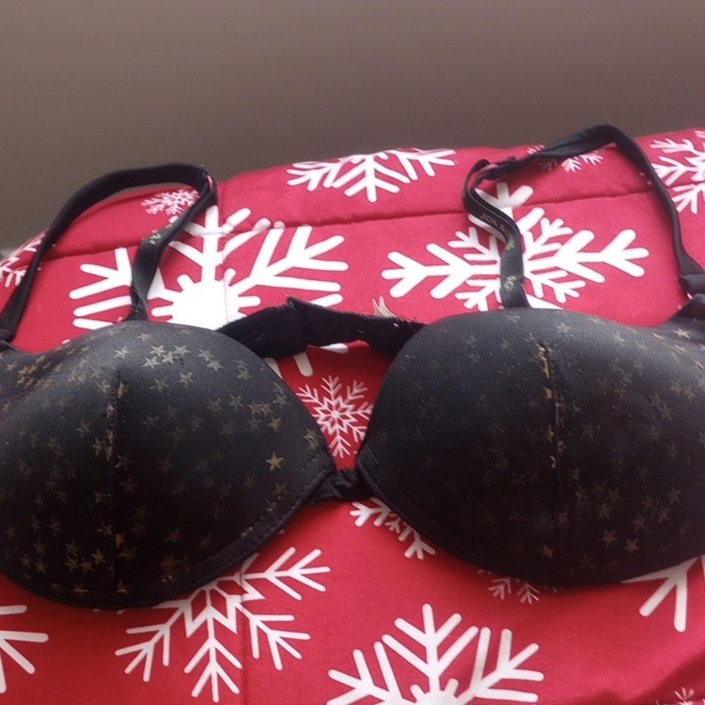 Joe Boxer Black and Gold Star Bra